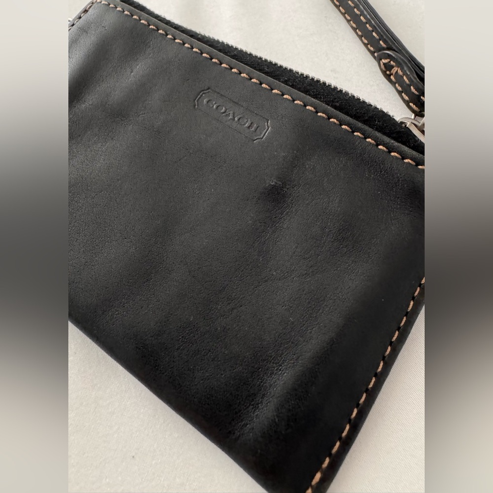 COACH Black Leather Coin Purse